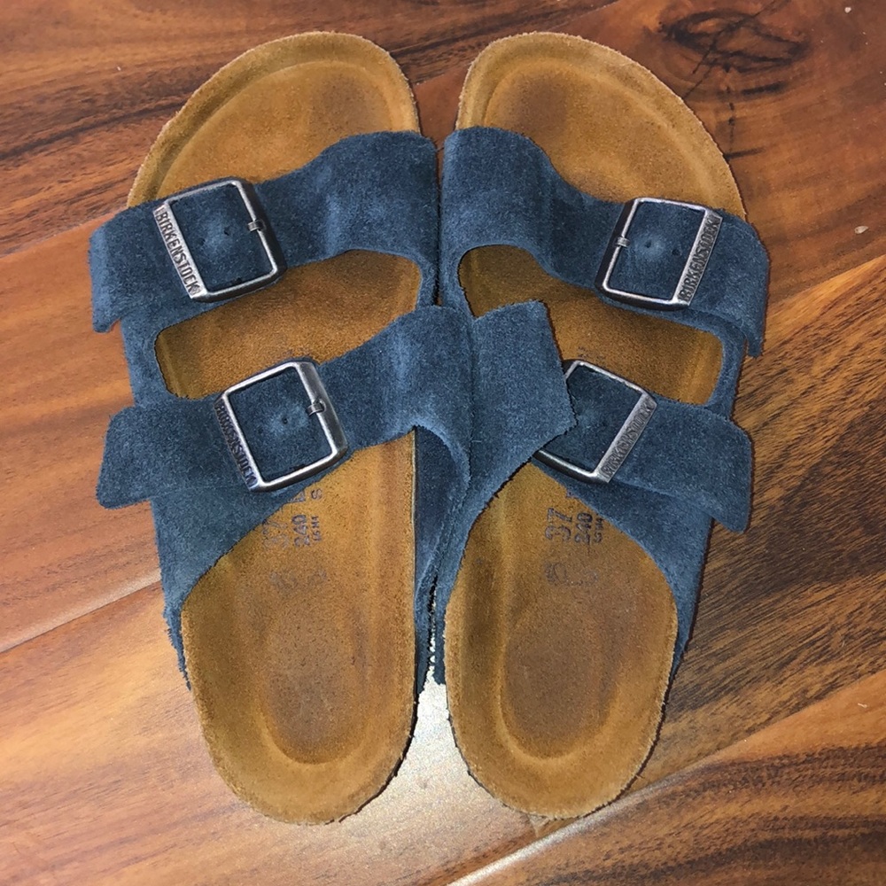 Suede Navy Birkenstocks
